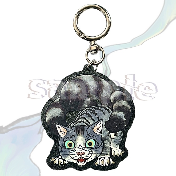 御影石風アクリルキーホルダー【猫ショウ:たまよ】