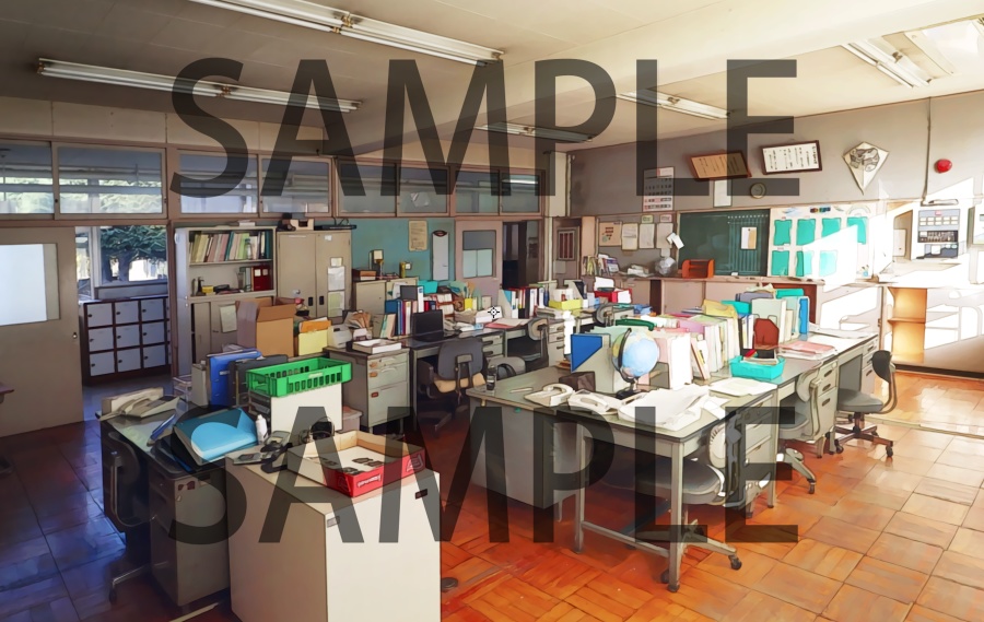 【イラスト背景素材】学校背景 8点セット