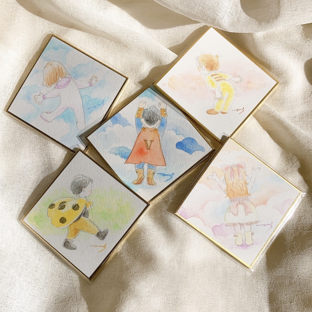 後ろ姿シリーズ -ミニ色紙-