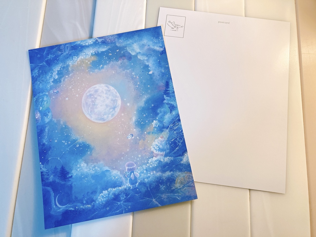 ポストカード『春待つ遊星（ホシ）とむつのはな』