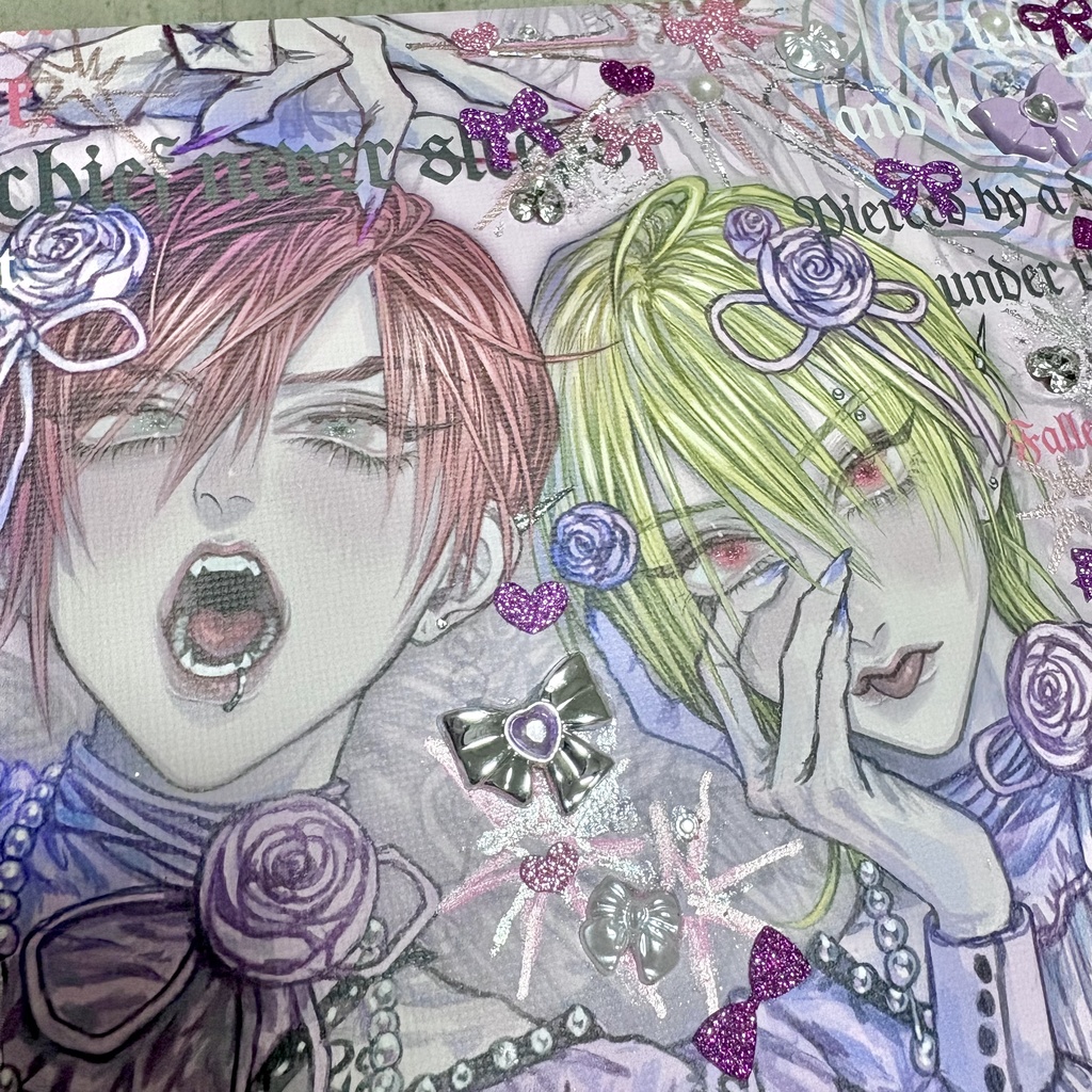 【デジタル原画】アカとキイロな関係(デコキャンバス)