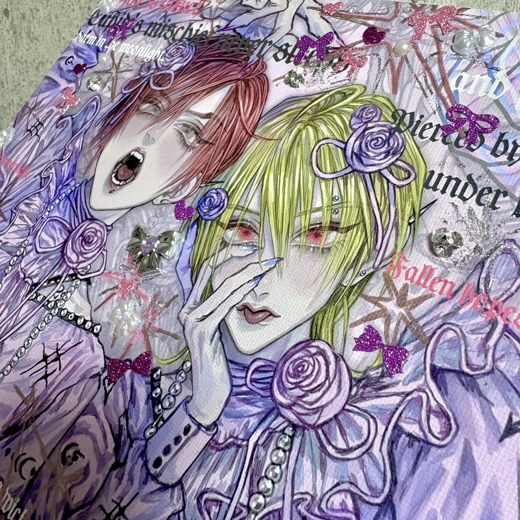 【デジタル原画】アカとキイロな関係(デコキャンバス)