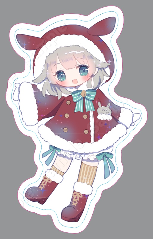 【ひなばたウィンターコレクション2025-2026】 ステッカー① ~手書きメッセージ年賀状2026 ポストカード付~