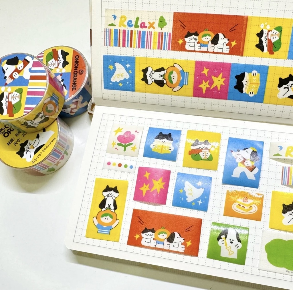 多巴胺シリーズ 手帳デコ紙テープ(Onion Orange/オリジナル)