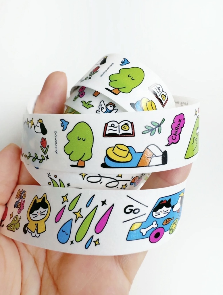 出游季シリーズ 手帳デコ紙テープ(Onion Orange/オリジナル)