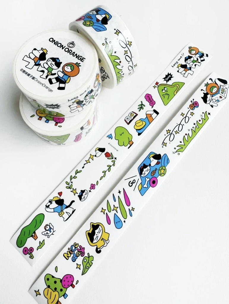 出游季シリーズ 手帳デコ紙テープ(Onion Orange/オリジナル)