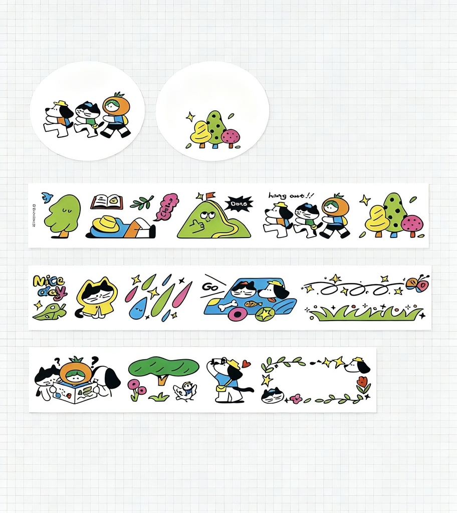 出游季シリーズ 手帳デコ紙テープ(Onion Orange/オリジナル)