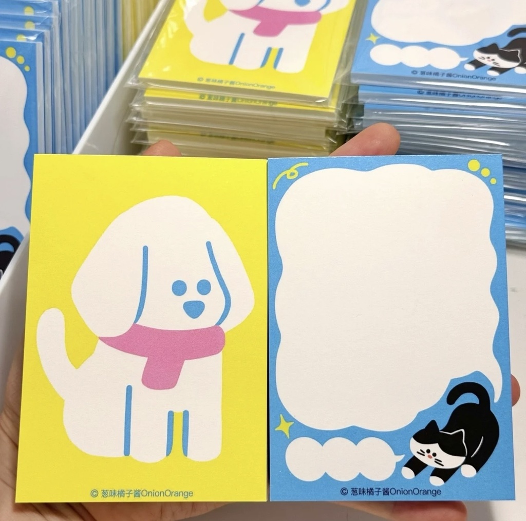 Onion Orange オリジナルデザイン付箋(3種) ねこ / いぬ / ペットミュージック