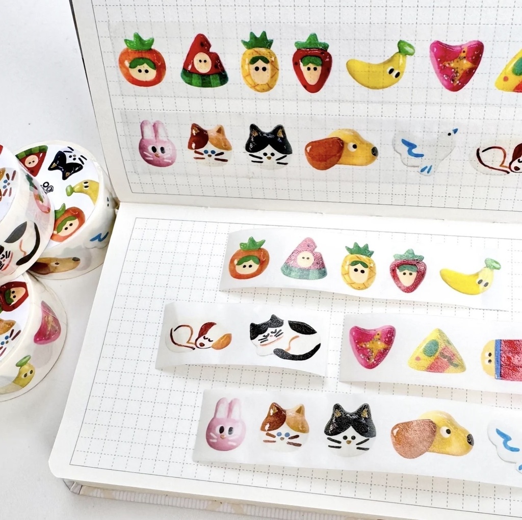 【Onion Orange】手作り立体粘土テープ(ペット&フルーツシリーズ)