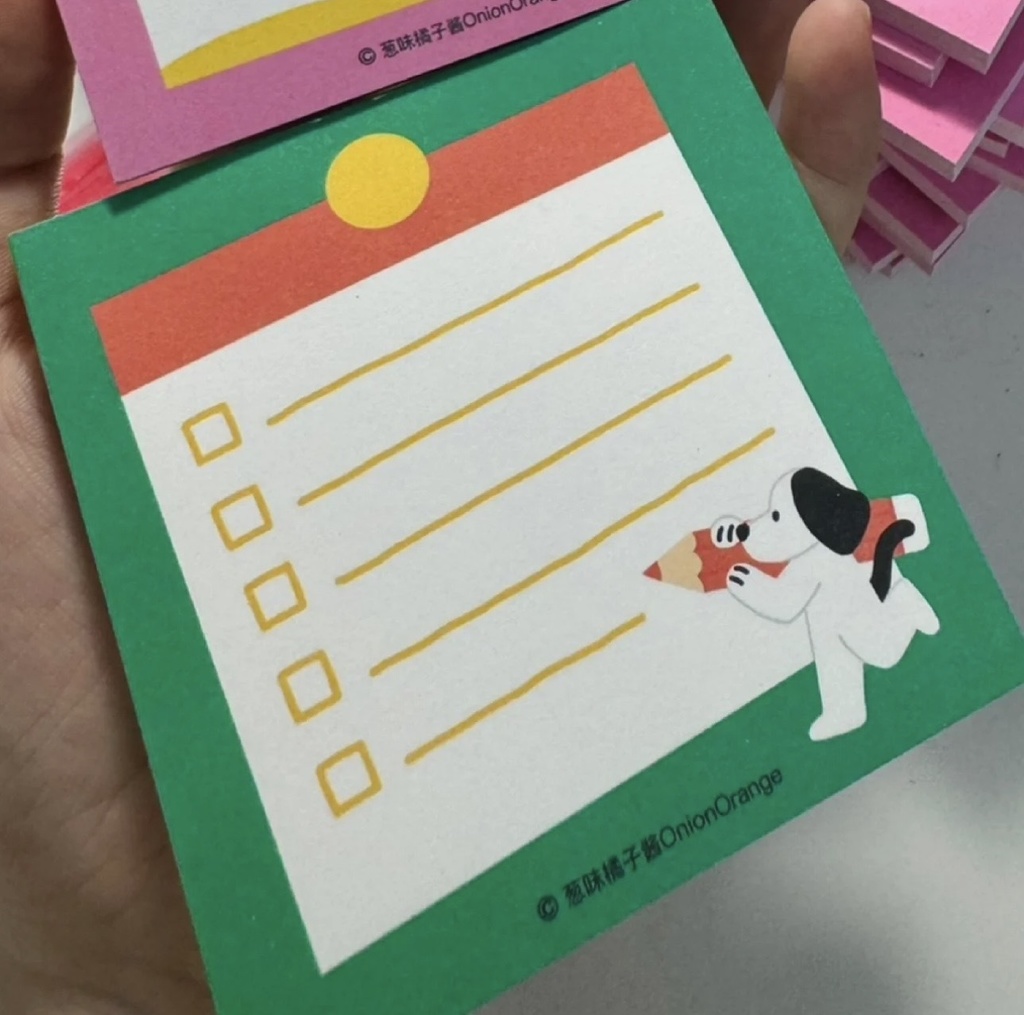 【Onion Orange】ふんわり手帳メモパッド(80×80mm)