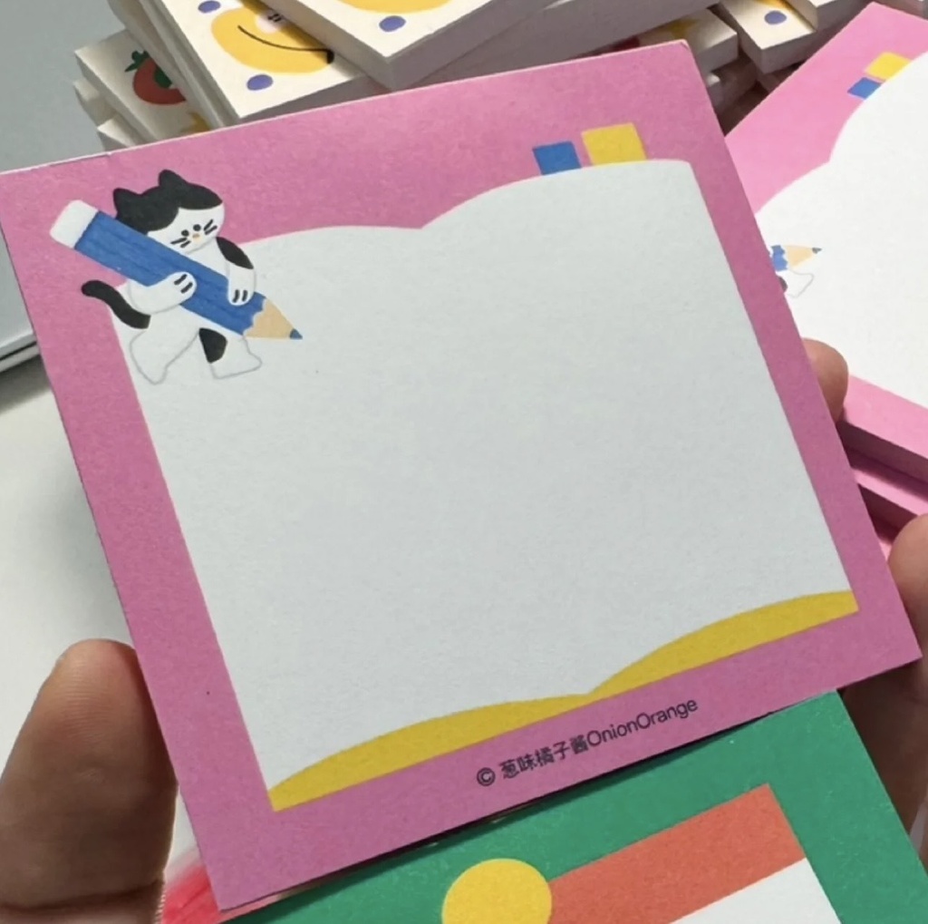 【Onion Orange】ふんわり手帳メモパッド(80×80mm)