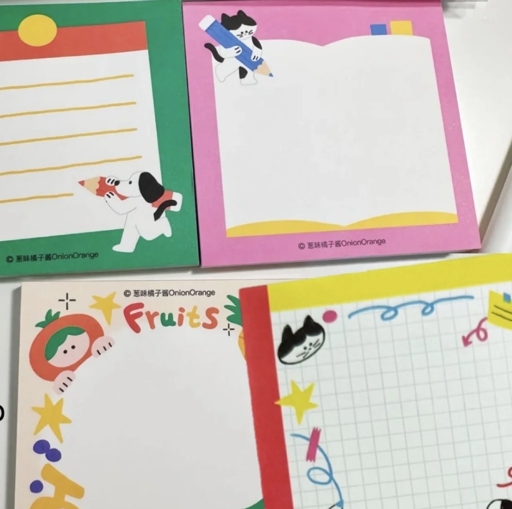 【Onion Orange】ふんわり手帳メモパッド（80×80mm）