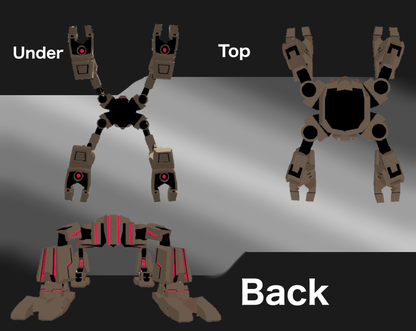 「VRChat想定 3Dモデル」換装四脚 Replacement quadruped
