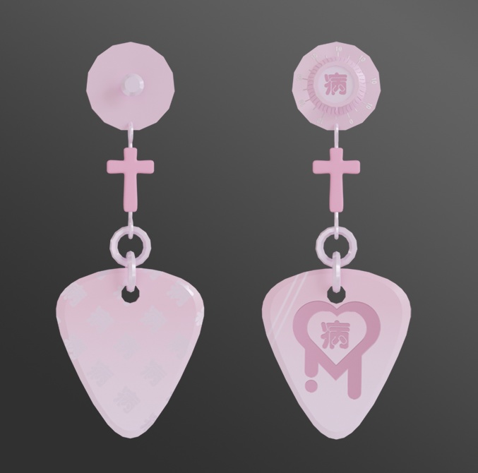 病みかわ ピックイヤリング