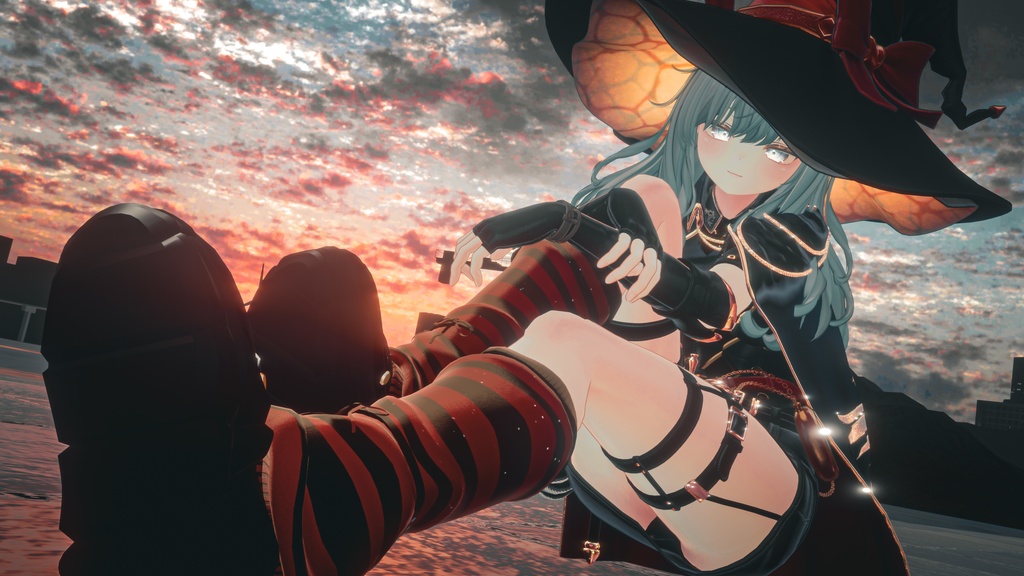 【5アバター対応】Mural canvas&ジェムレッグウォーマー