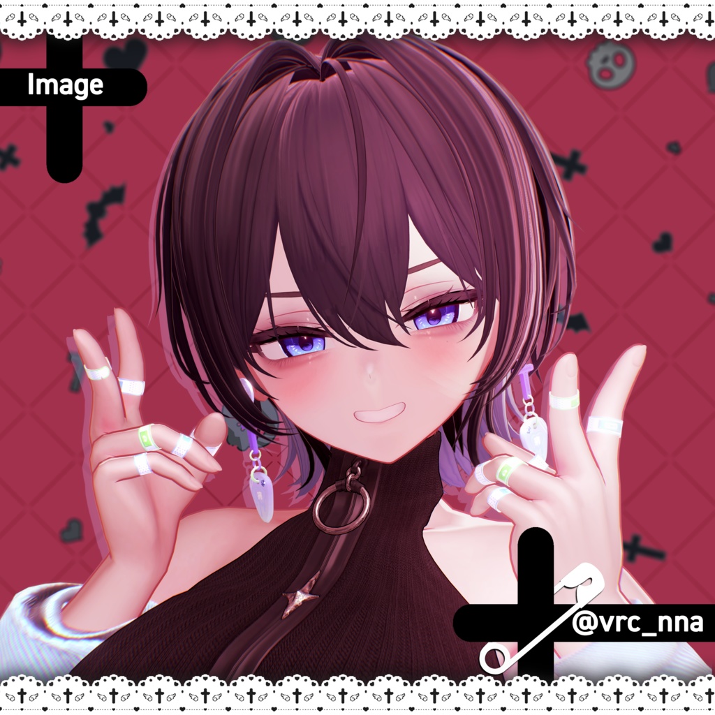 Band-aid Ring & Sick Kawaii Earring【8アバターセミ対応済み】