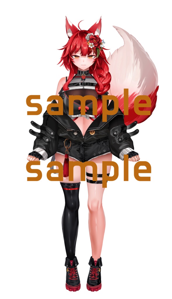 [live2d/限定1点] Red fox funky girl 【パーツ分け済psd】