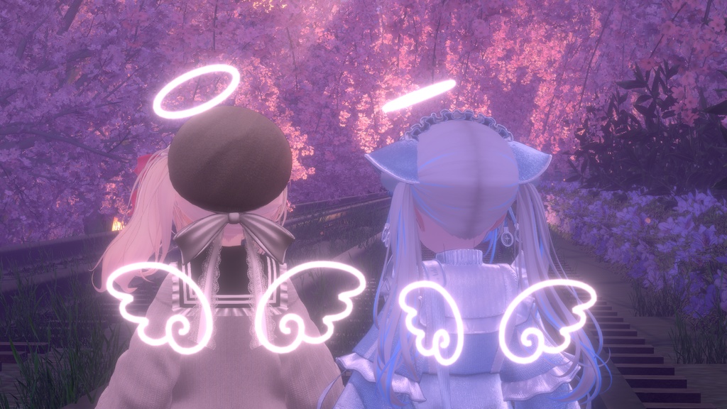 【ネオン風な天使の羽とヘイロー】AngelNeonWing【VRChat想定】