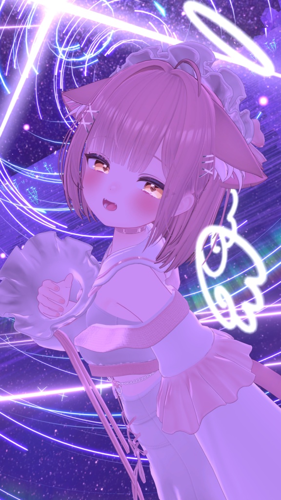 【ネオン風な天使の羽とヘイロー】AngelNeonWing【VRChat想定】