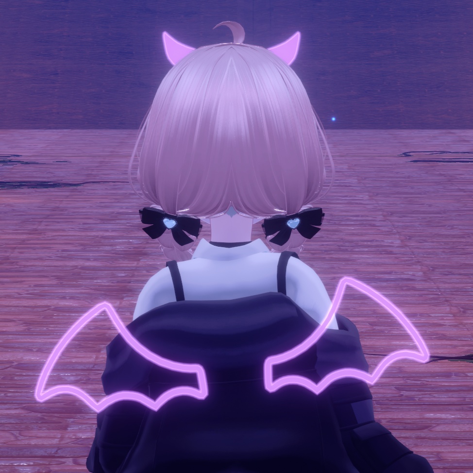 【ネオン風な悪魔の羽と角】DevilNeonWing【VRChat想定】