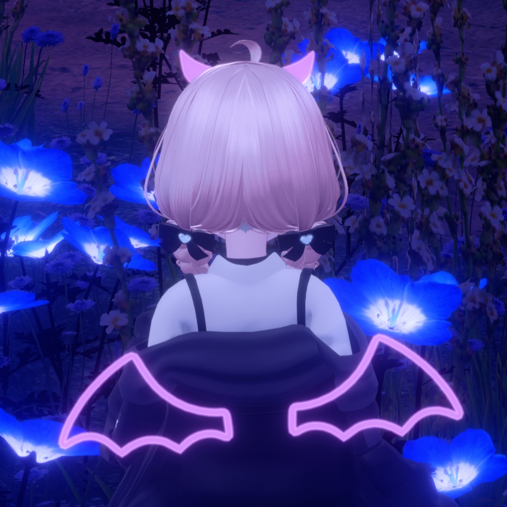 【ネオン風な悪魔の羽と角】DevilNeonWing【VRChat想定】
