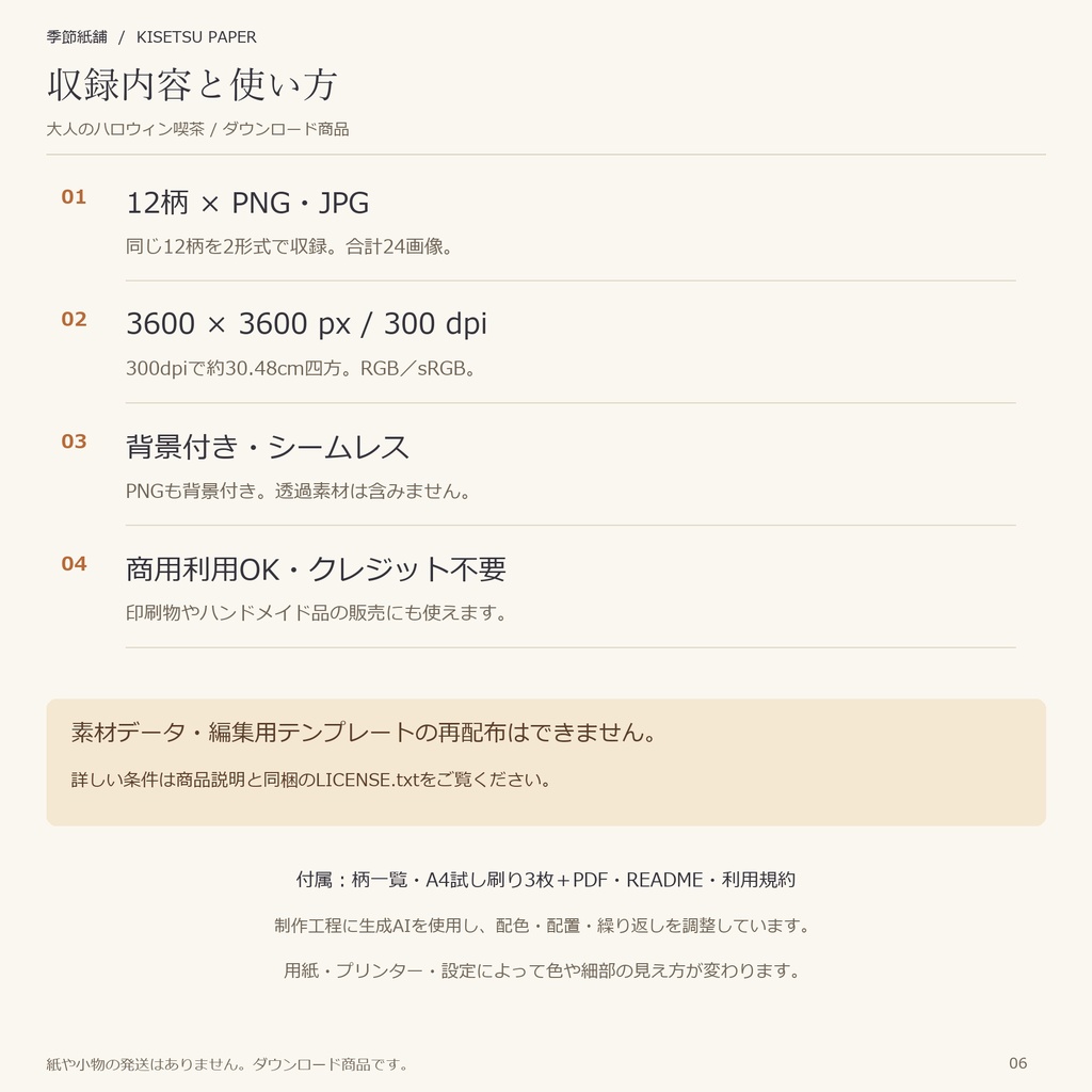 大人のハロウィン喫茶|デジタルペーパー12柄・商用利用OK・PNG/JPG