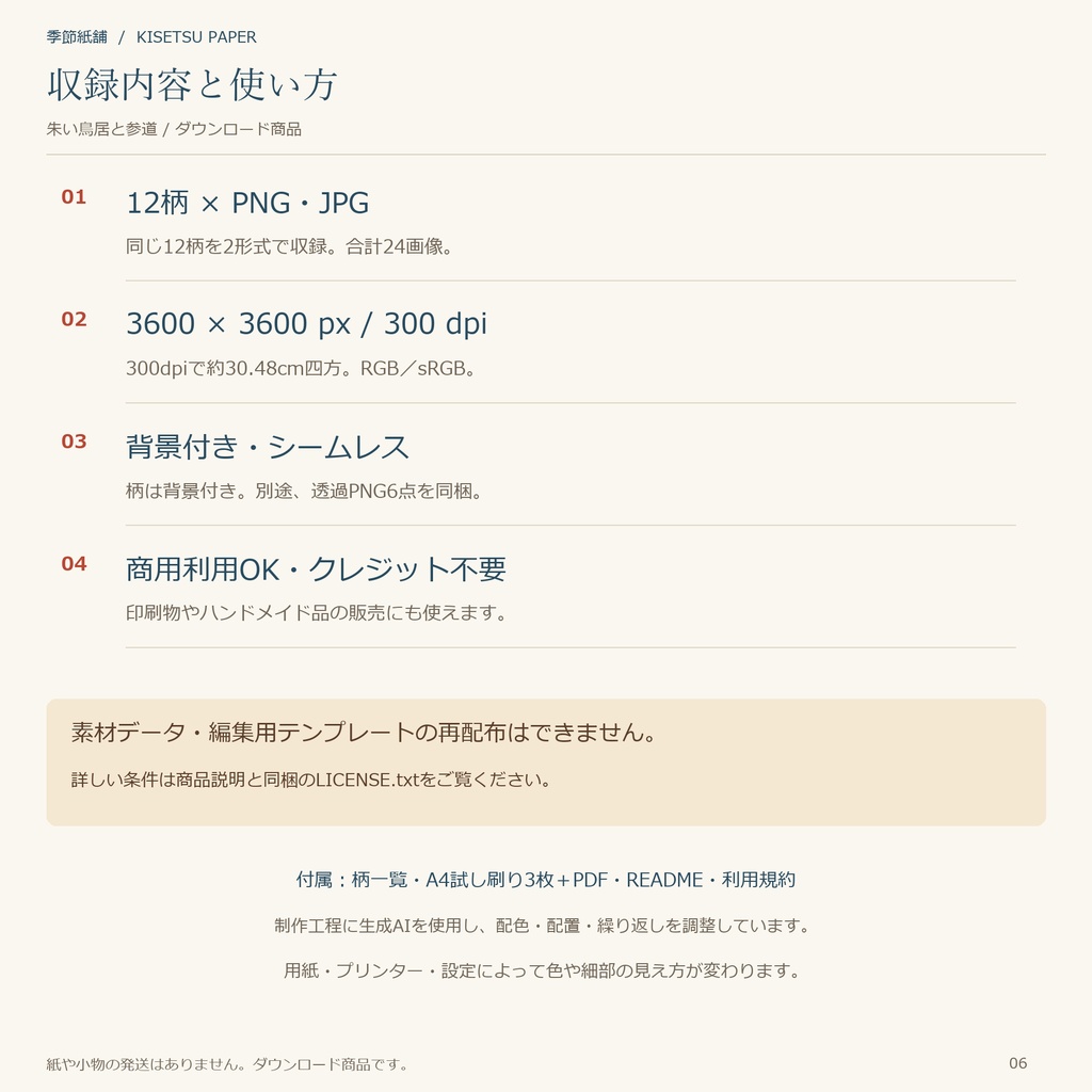 朱い鳥居と参道|デジタルペーパー12柄・商用利用OK・PNG/JPG