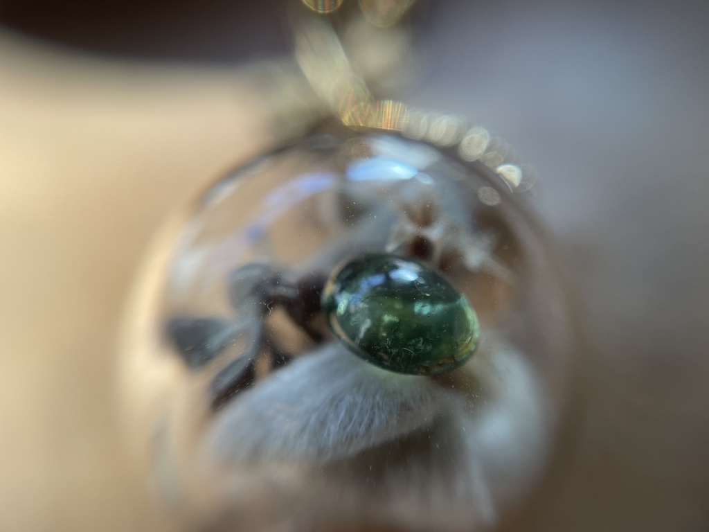 トルマリンとドライグリーンのチャーム