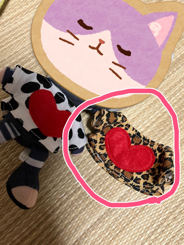 NARUTO chibiぬいぐるみ ハートヒョウ柄T
