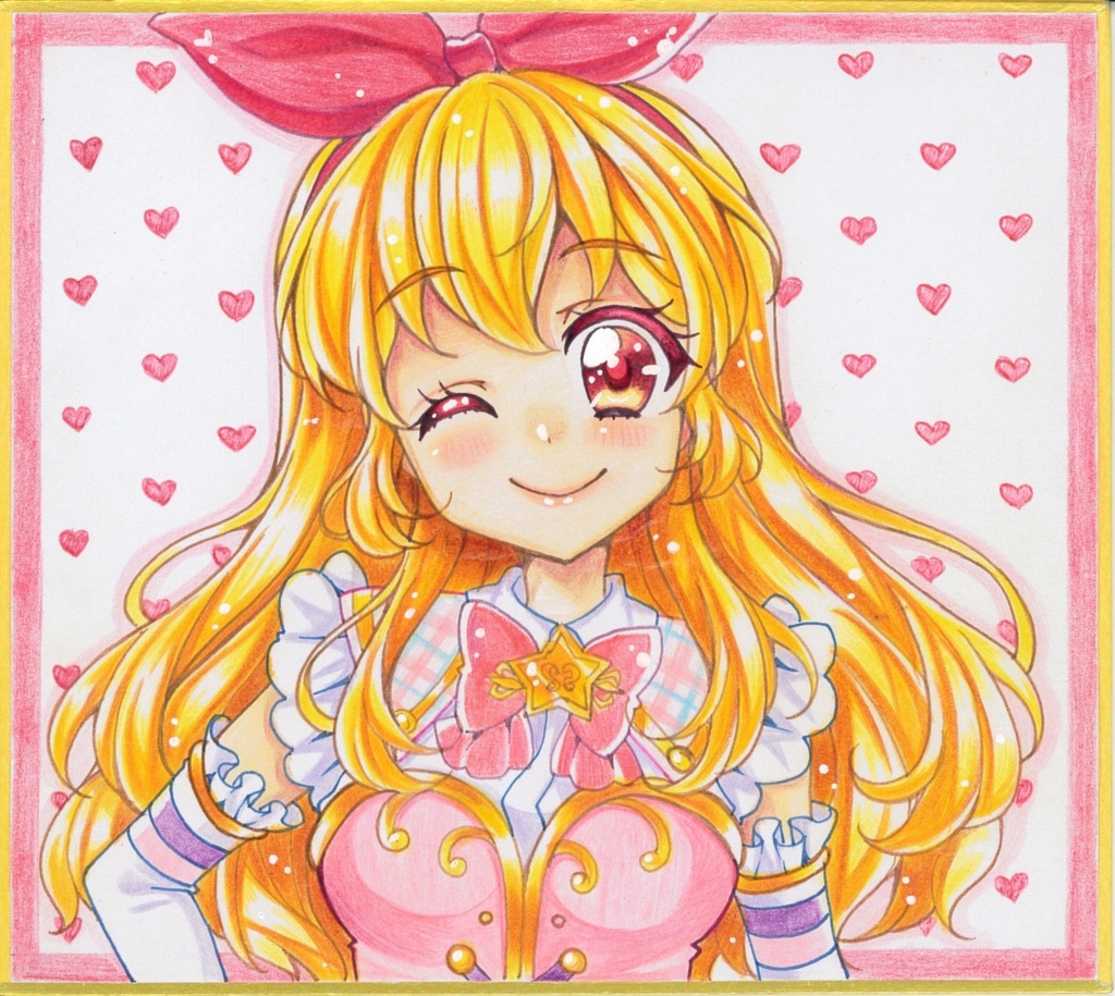 【アイカツシリーズ】歴代主人公 ミニ色紙原画