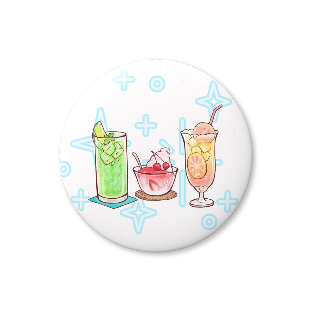 夏の冷たいもの缶バッジ