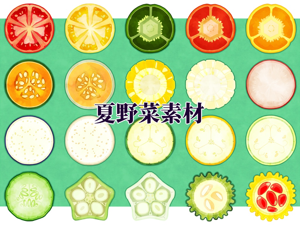 【夏】野菜輪切り素材集