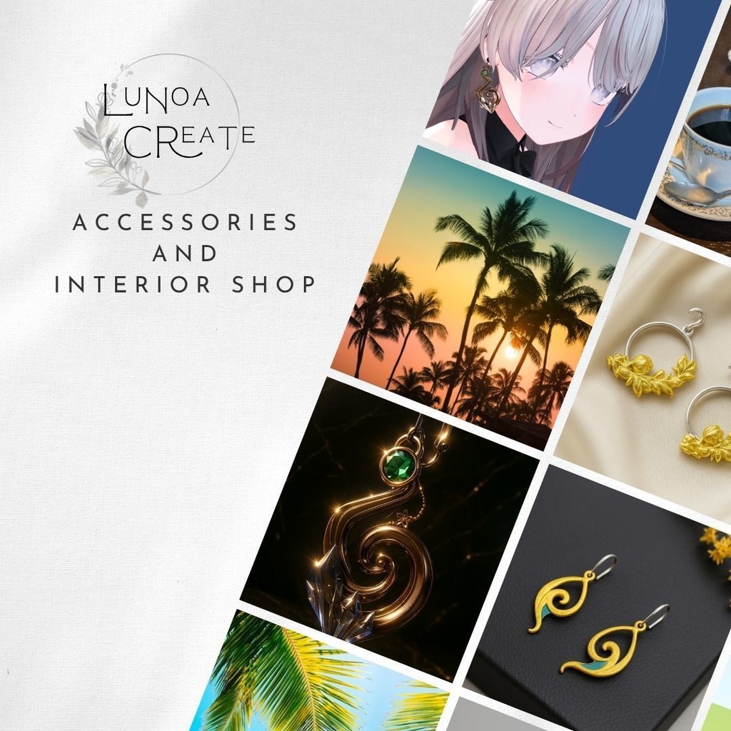 VRC想定 イヤリング 「WindStone」(Quest対応有)