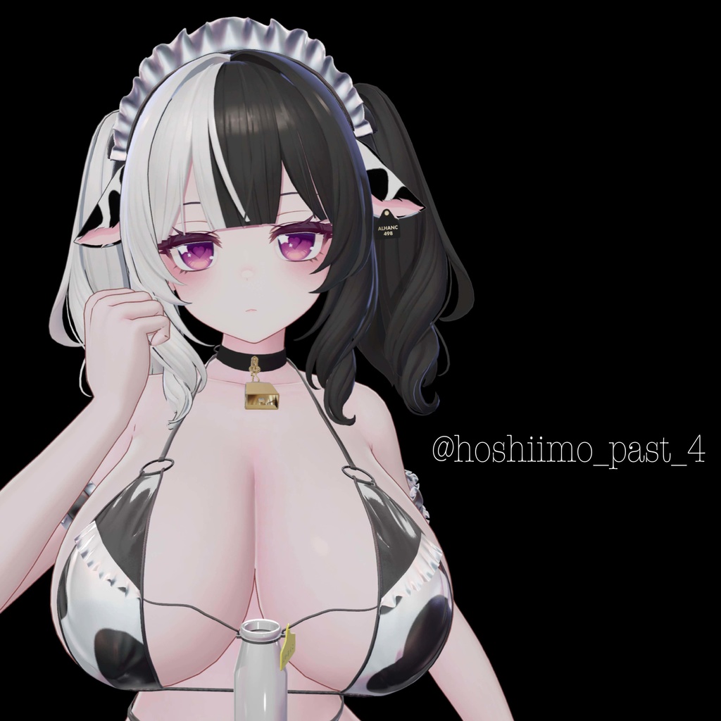 【ミルティナ】髪&牛耳テクスチャ,カウベル・耳タグ