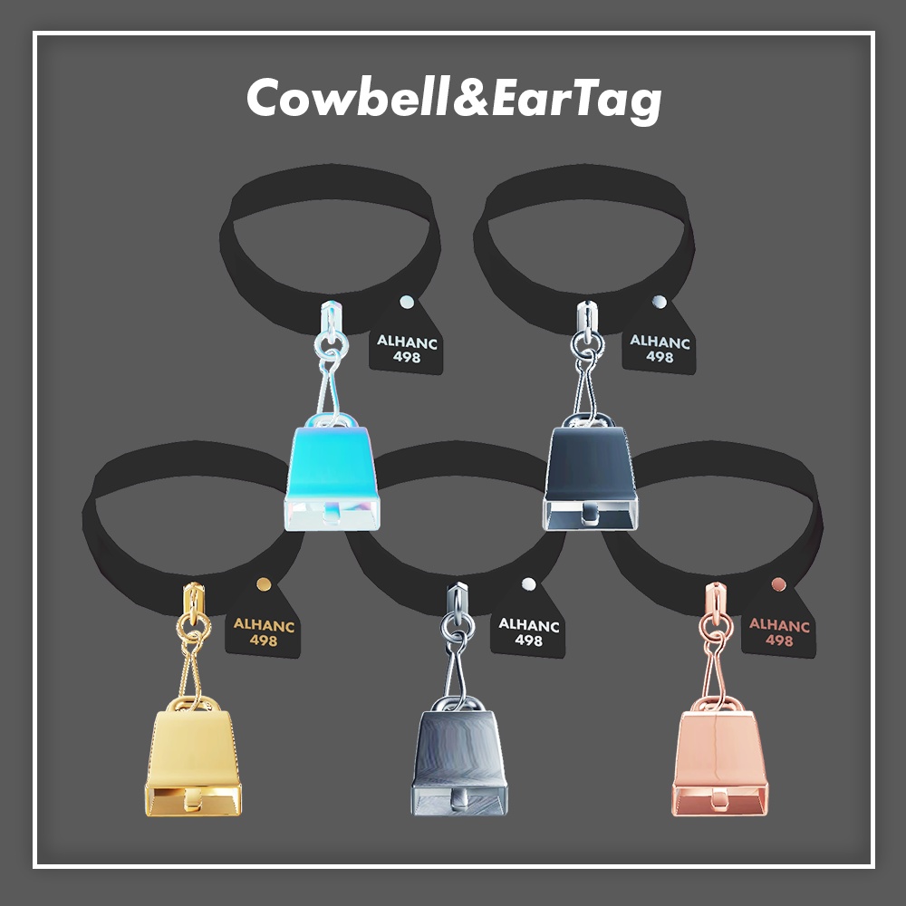 【ミルティナ】髪&牛耳テクスチャ,カウベル・耳タグ