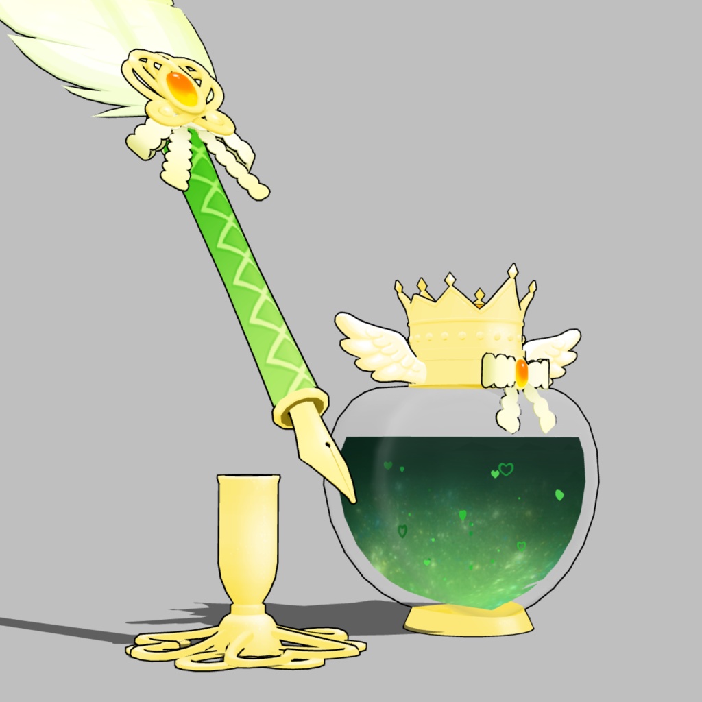 3D羽根ペン素材 Fantasy シリーズ (12種類) 漫画・イラスト用