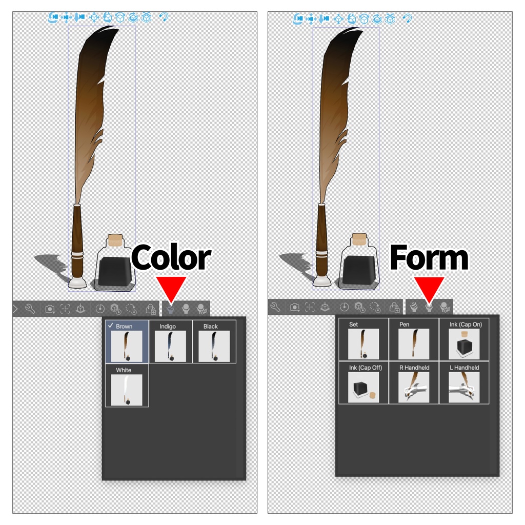 3D羽根ペン素材 Elegant シリーズ (12種類) 漫画・イラスト用
