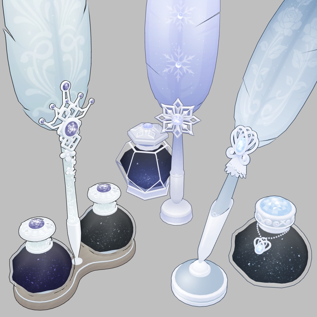 3D羽根ペン素材 Elegant シリーズ (12種類) 漫画・イラスト用