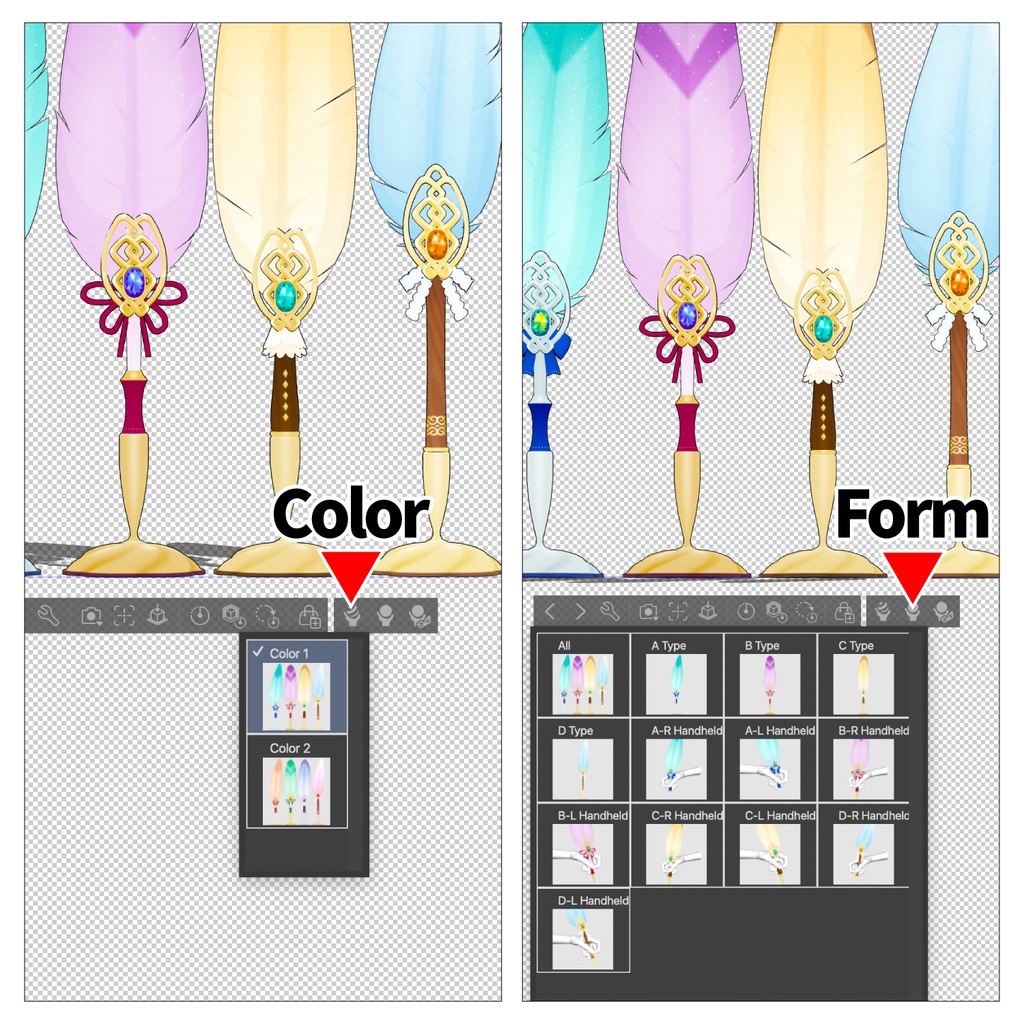 3D羽根ペン素材 Princess シリーズ (24種類) 漫画・イラスト用