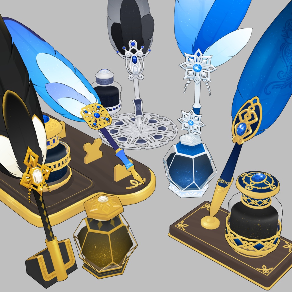 3D羽根ペン素材 Luxury シリーズ (20種類) 漫画・イラスト用