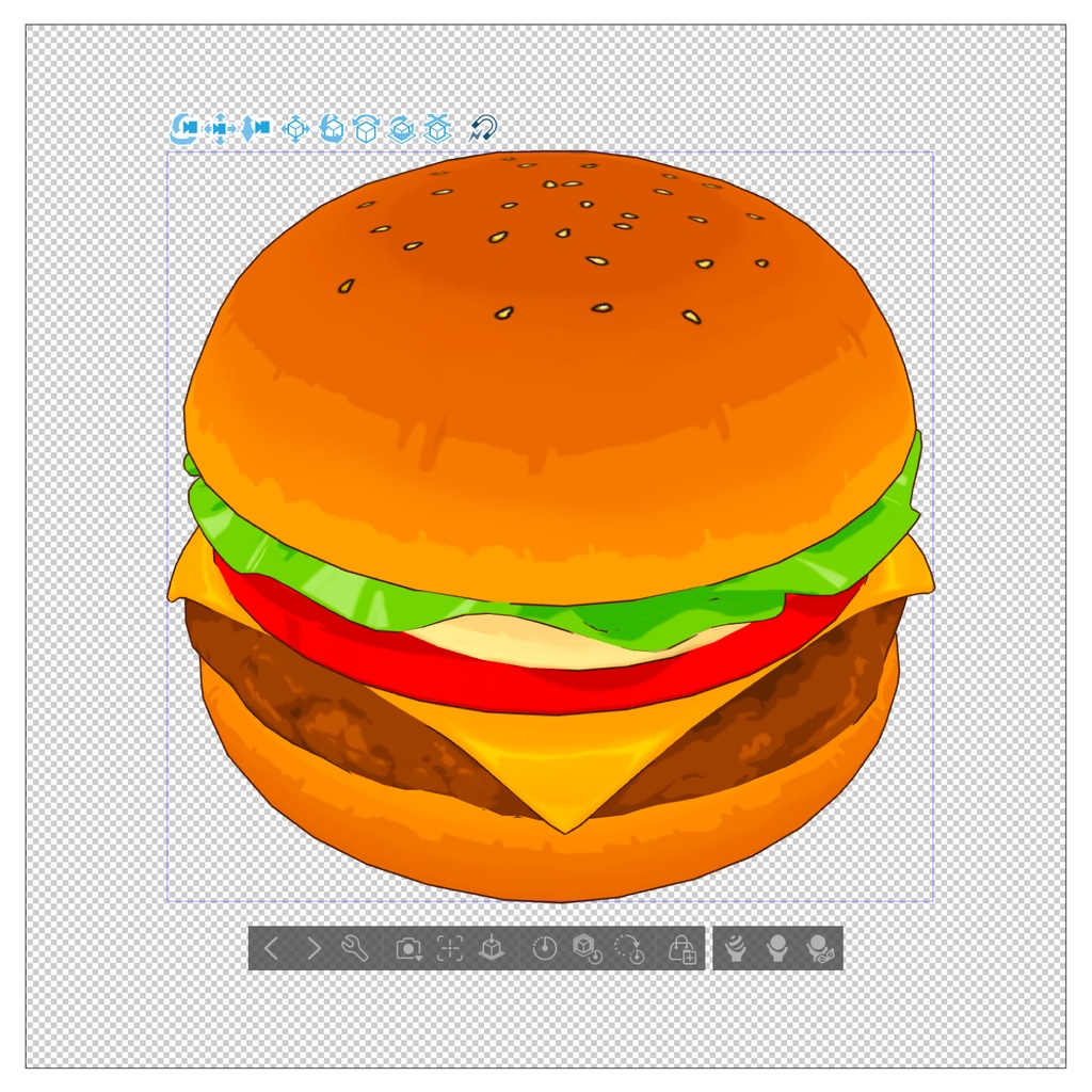 3Dハンバーガー&フライドポテト素材セット | Burger & French Fries 3D Props