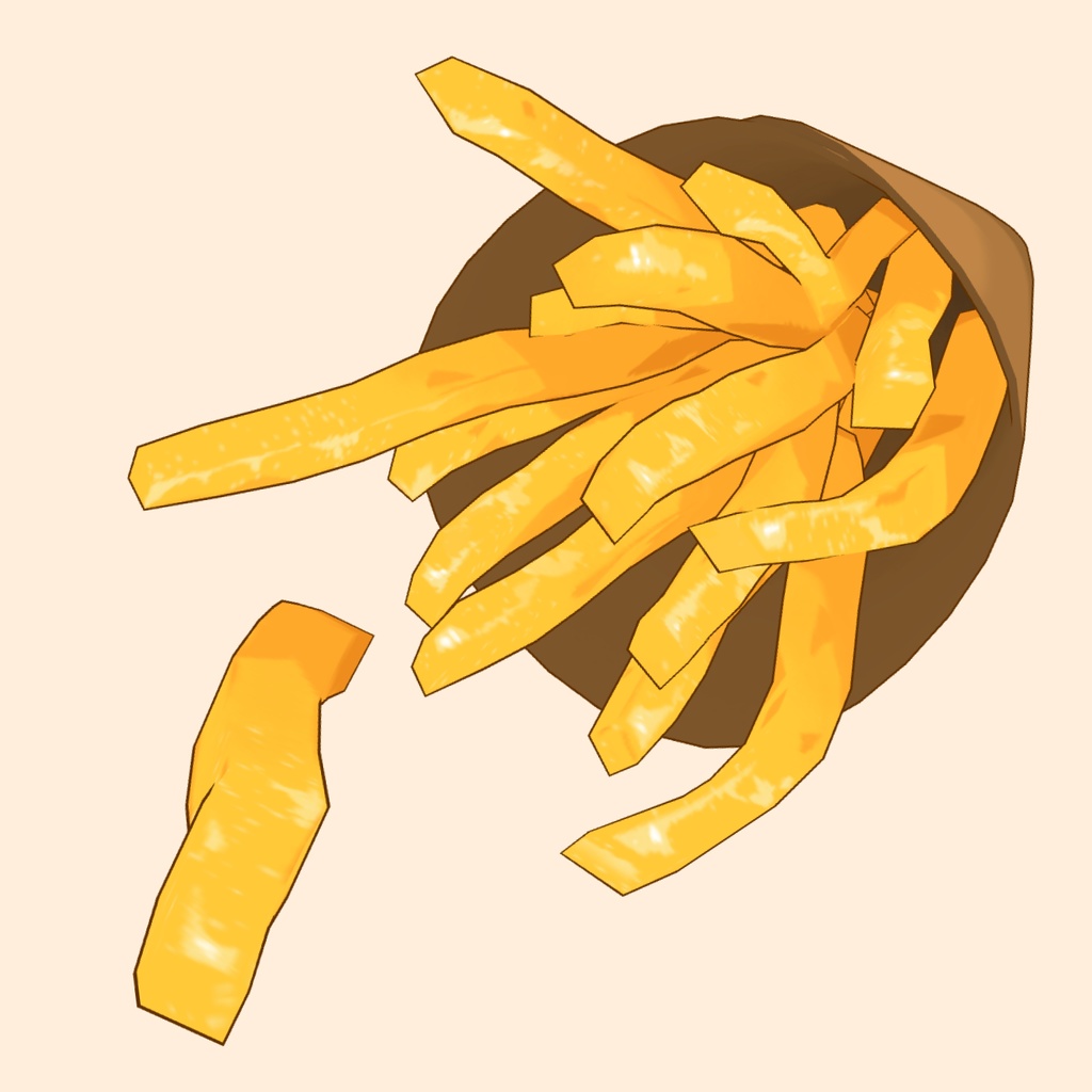 3Dハンバーガー&フライドポテト素材セット | Burger & French Fries 3D Props