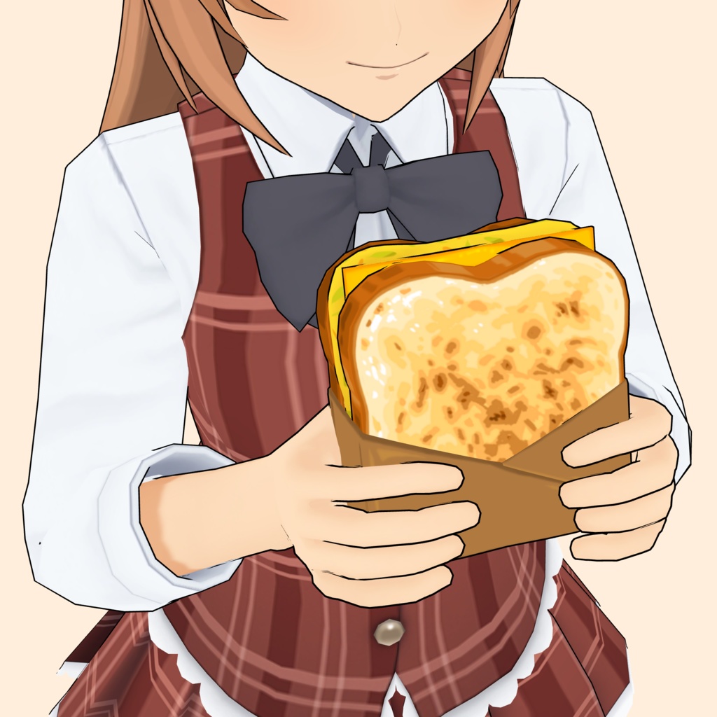 3Dエッグトースト素材 | Egg Toast 3D Prop