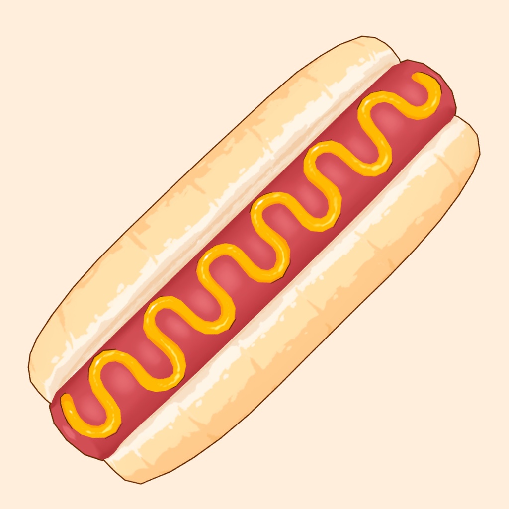 3Dホットドッグ素材 | Hot dog 3D Prop