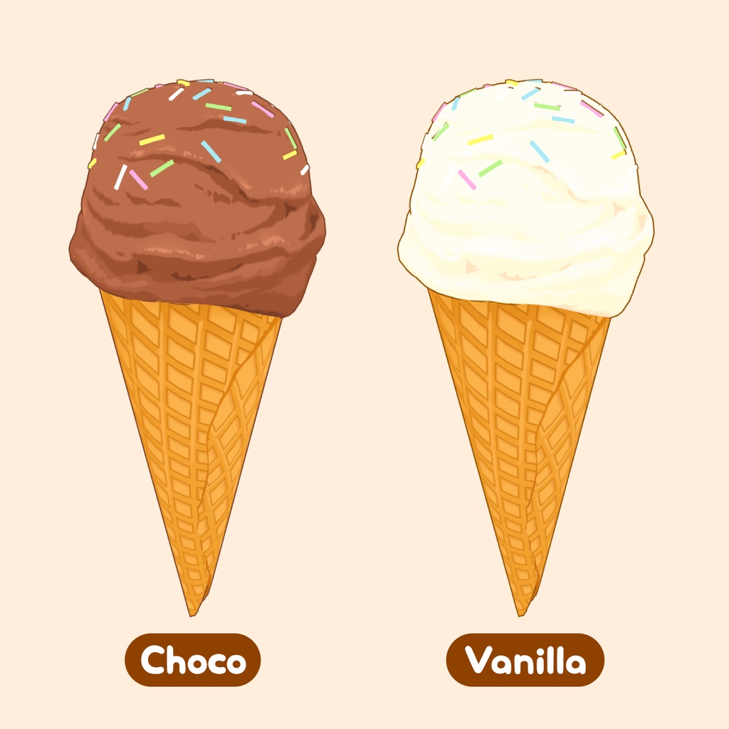 3Dアイスクリーム素材セット | Ice Cream 3D Props