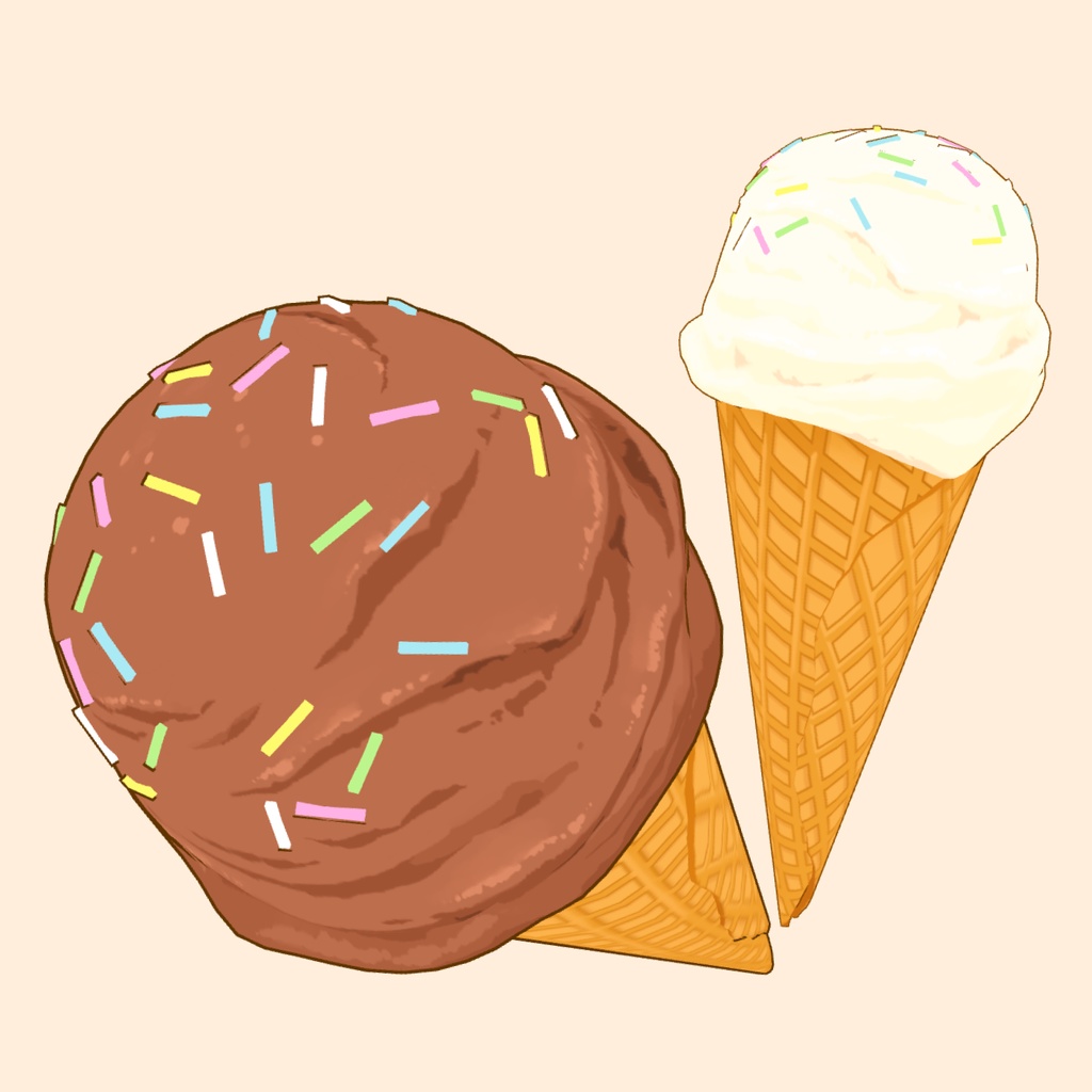 3Dアイスクリーム素材セット | Ice Cream 3D Props