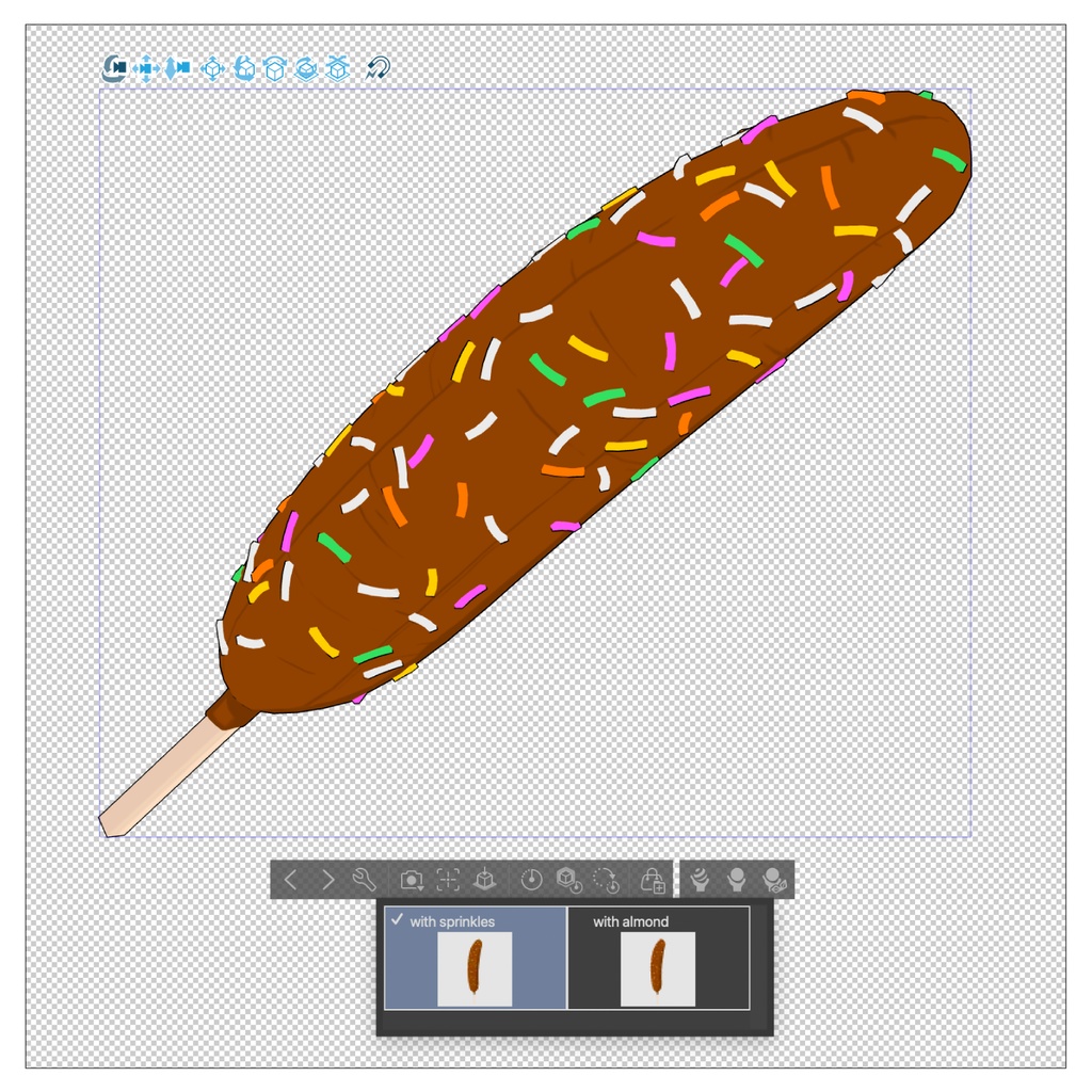 3Dチョコバナナ素材セット | Chocolate Banana 3D Props