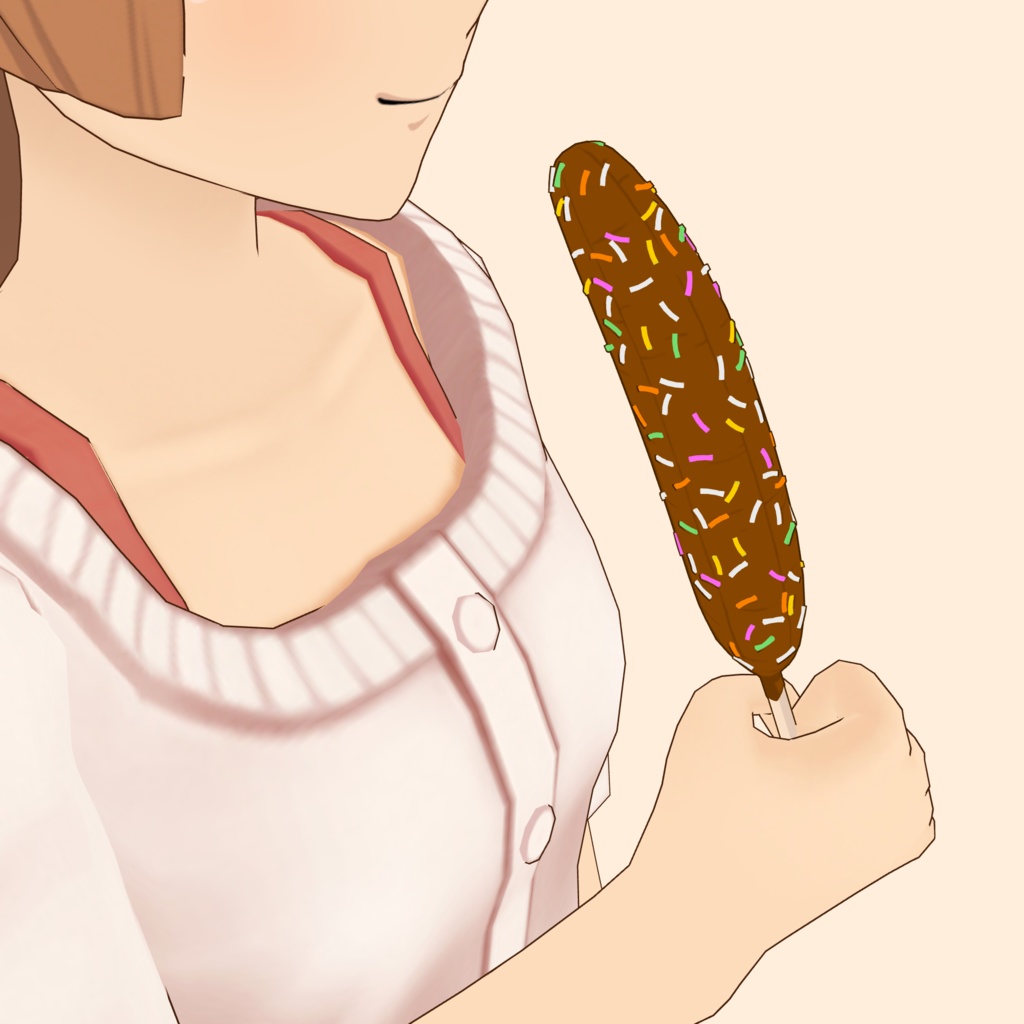3Dチョコバナナ素材セット | Chocolate Banana 3D Props