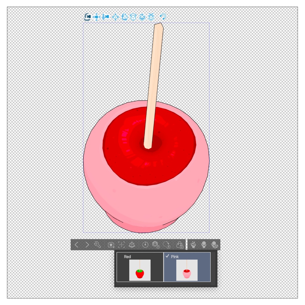 3Dりんご飴素材 | Candy Apple 3D Prop