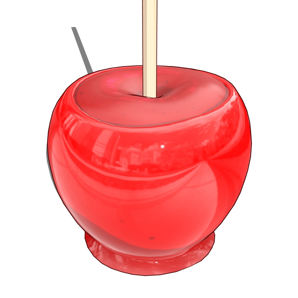 3Dりんご飴素材 | Candy Apple 3D Prop